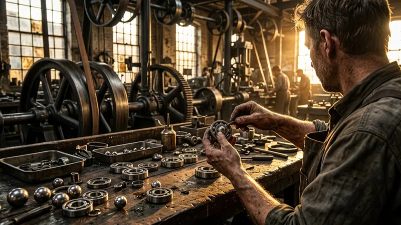 Coupe technique d'un roulement à billes en acier trempé
